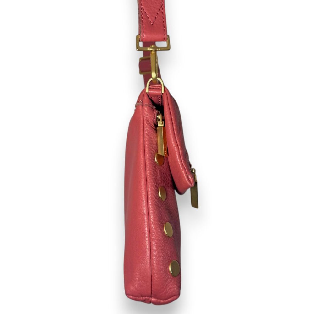 Hammitt VIP Medium Rouge Pink Leather Crossbody Gold EUC Bag - Picture 11 of 14